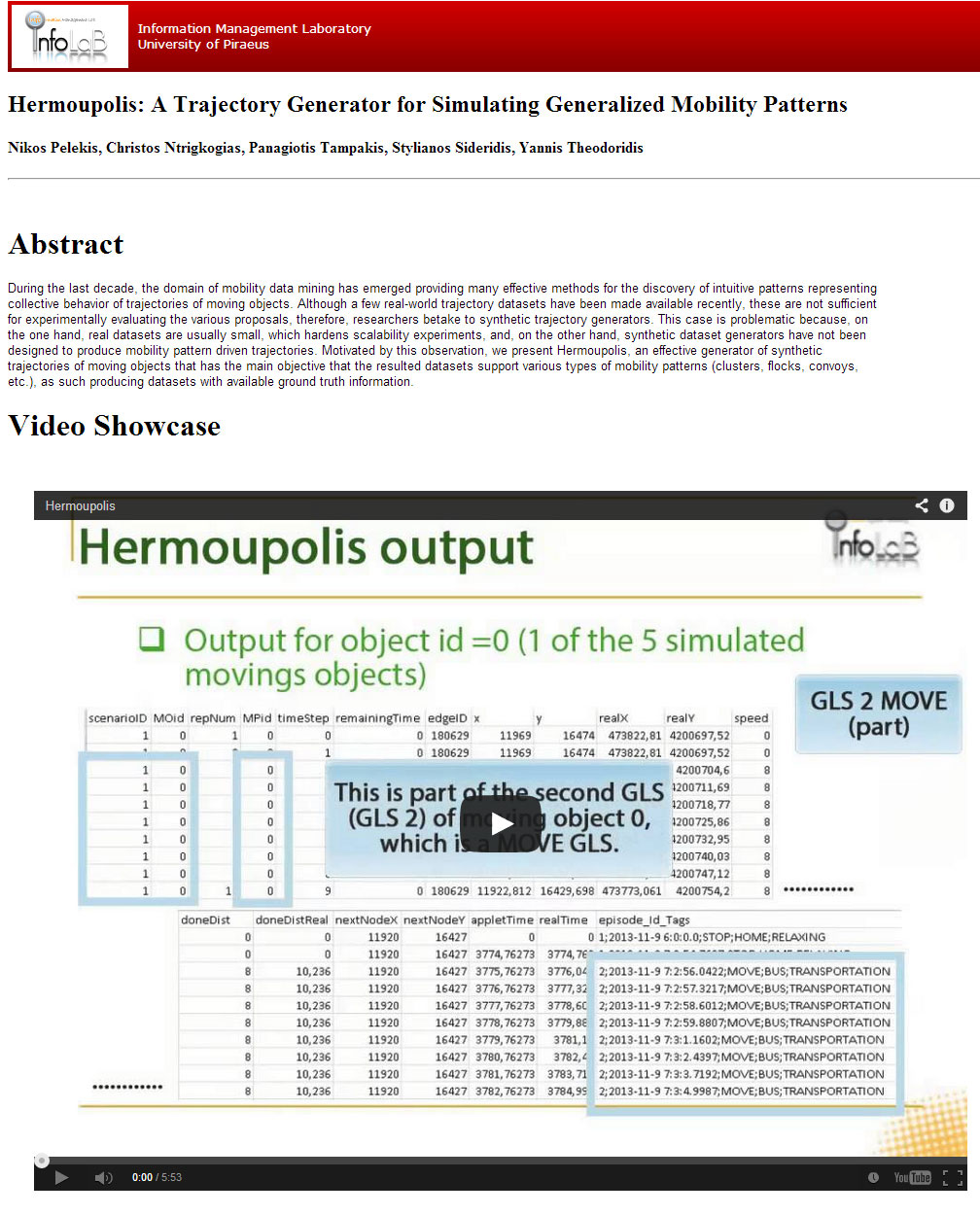 Hermoupolis - A Trajectory Generator for Simulating Generalized Mobility Patterns