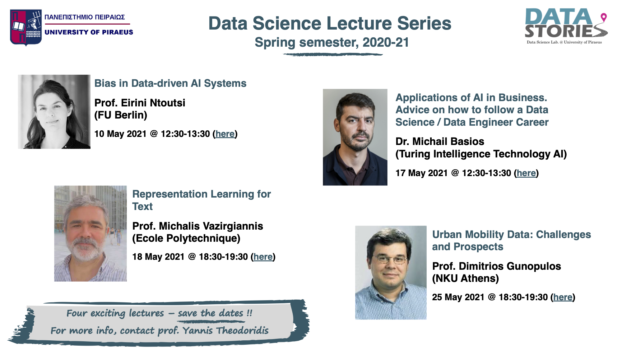 Data Science Lecture Series, Spring semester, 2020-21