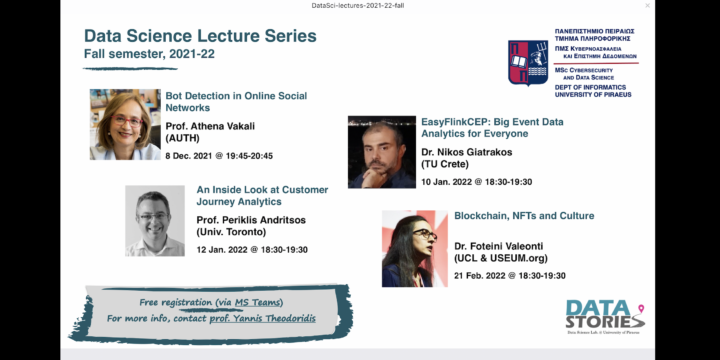 Data Science Lecture Series, Fall semester, 2021-22